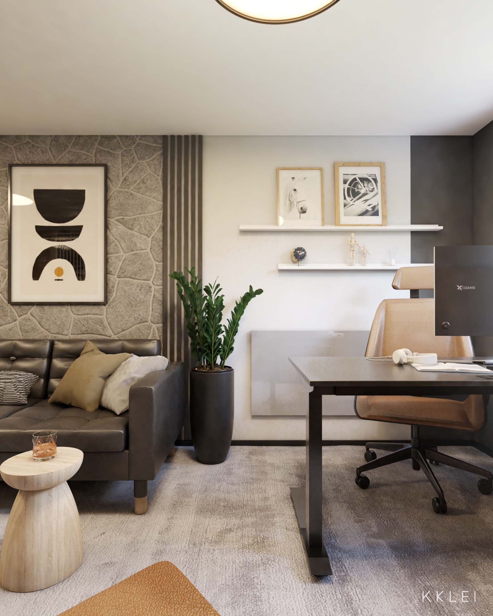 Przestronne biuro domowe z siłownią – komfort i funkcjonalność w jednym