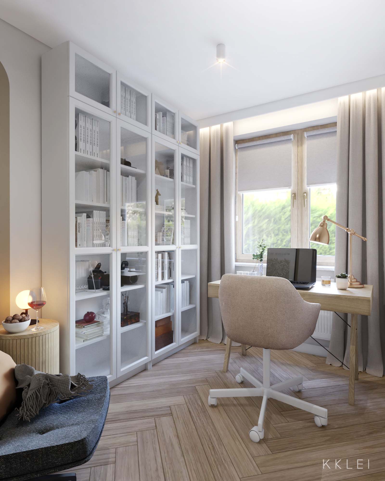 Stylowe wnętrze Japandi z jasnym drewnem i subtelną elegancją