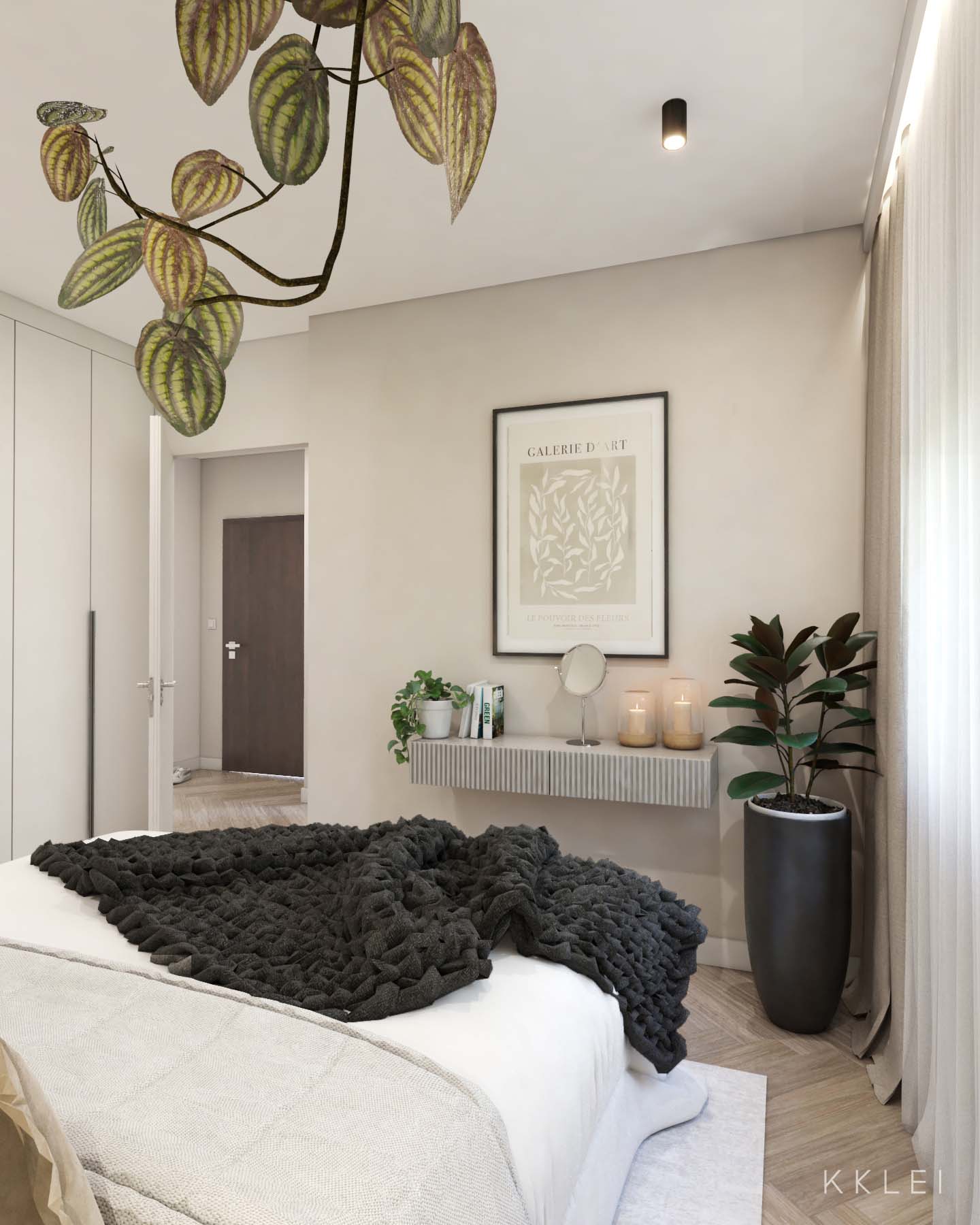 Przestronny apartament w stylu minimalistycznym, salon połączony z aneksem kuchennym