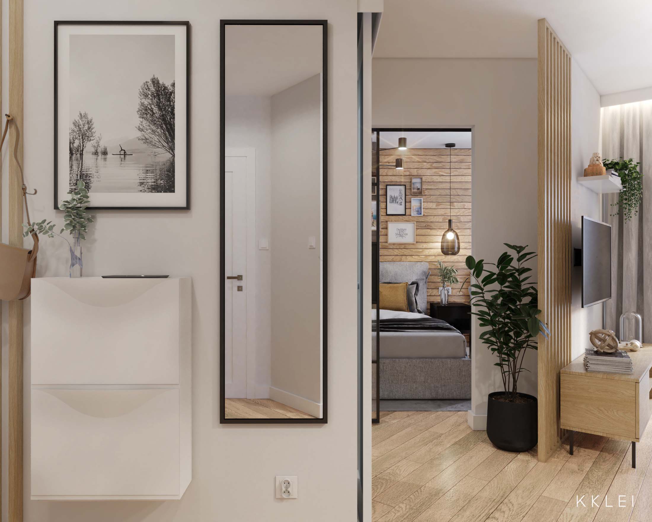 Stylowe mieszkanie loftowe z otwartą kuchnią i ceglanym wykończeniem