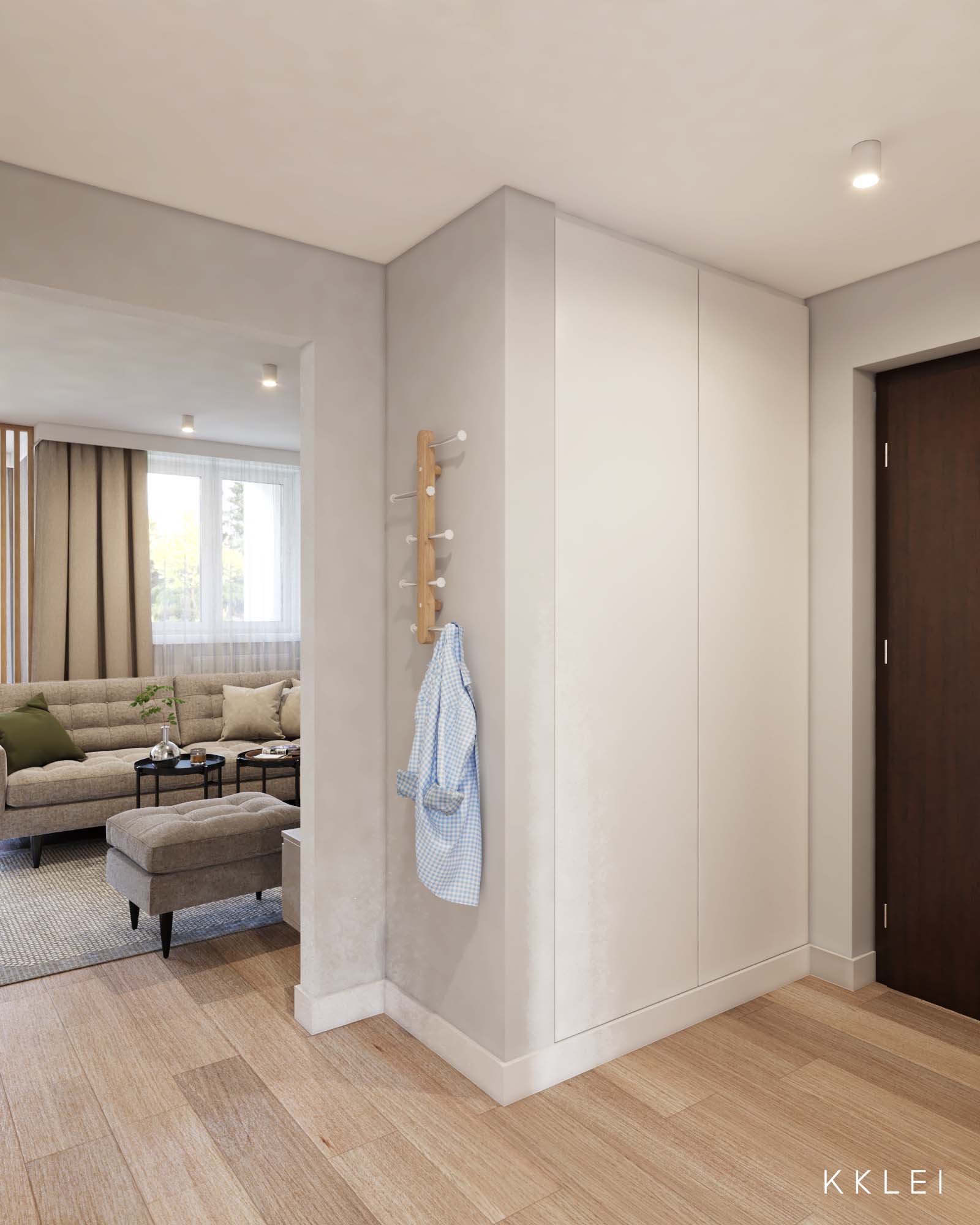 Przytulne wnętrze w kamienicy, kuchnia zintegrowana z salonem